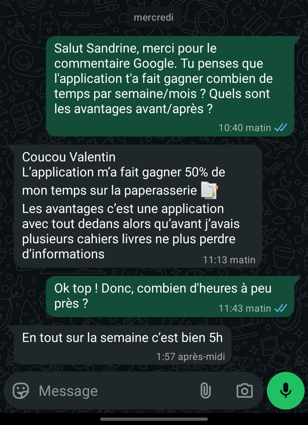 Témoignage client